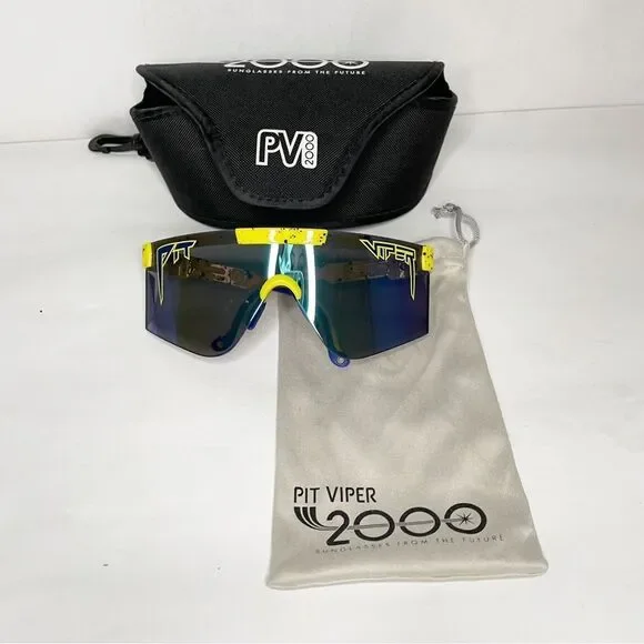 Pit Viper 2000 The Montucky Coldsnacks turquoise sunglasses with case/box. NWT - Picture 2 of 9